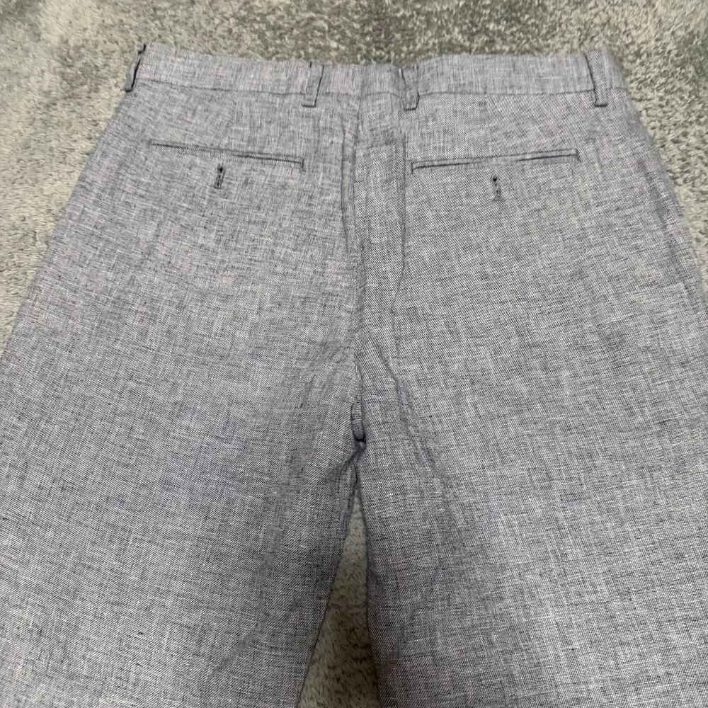 Banana Republic Pants Mens 33x32 Blue Standard Fit Linen Blend Trousers